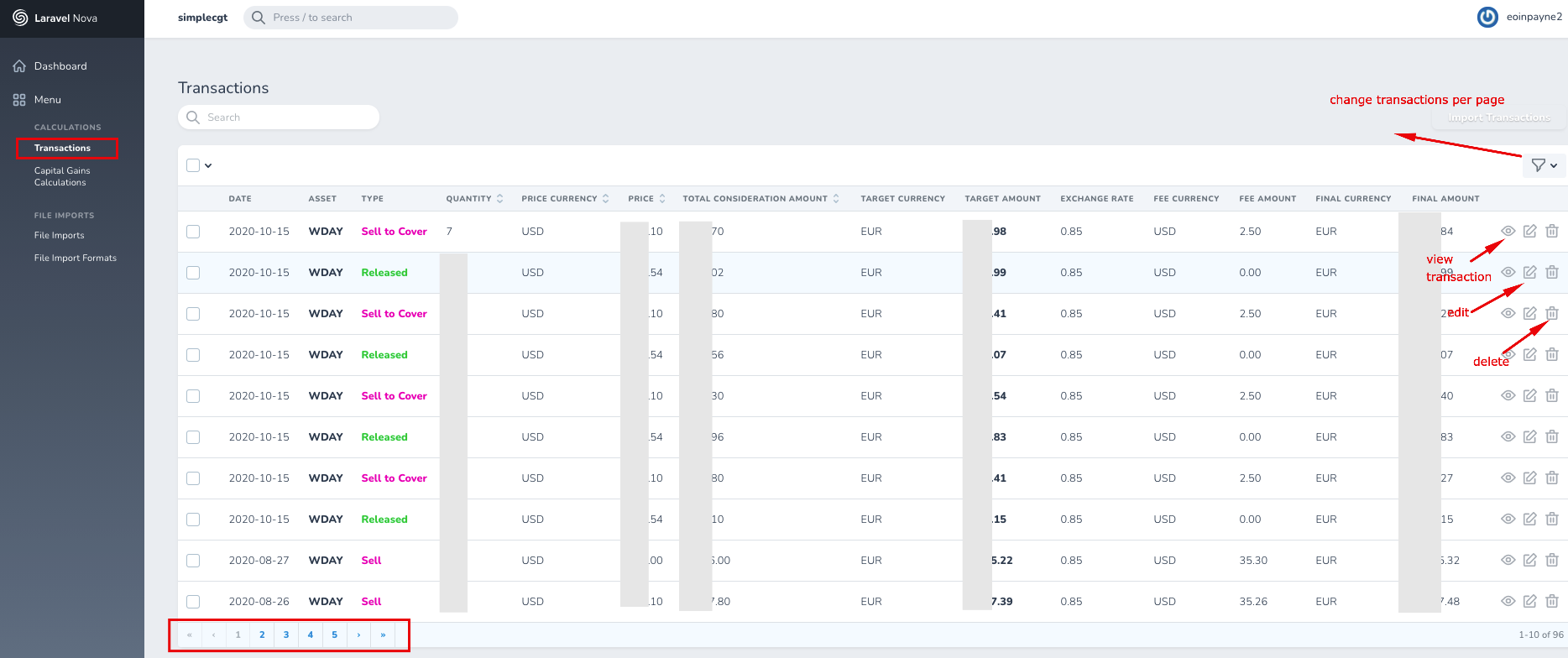Review Imported Transactions