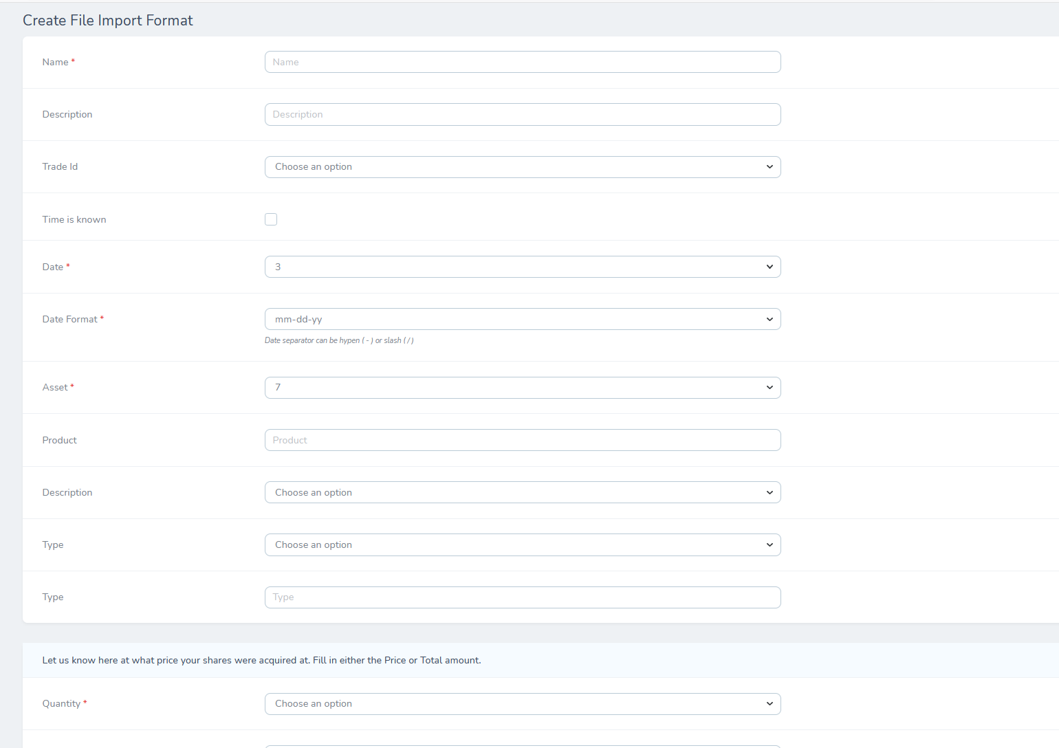 File Import Formats B