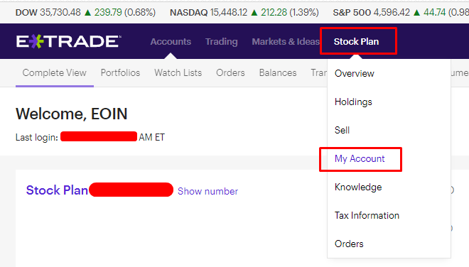 E-Trade My Account